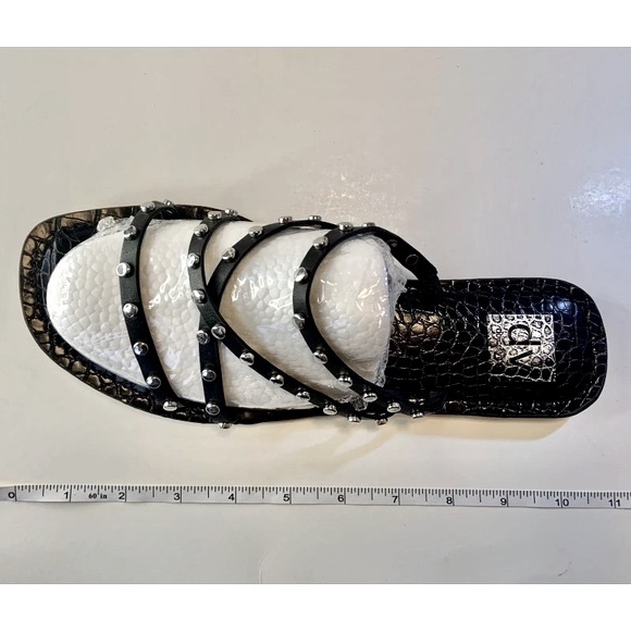 Dolce Vita Jaster Women’s Black with Silver Studs Strappy Flat Sandals Size 10 - Picture 12 of 15